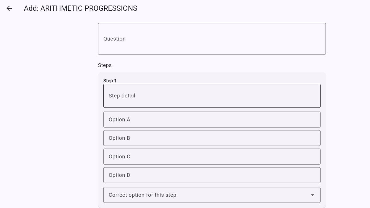 Building a multi-step question, one step at a time
