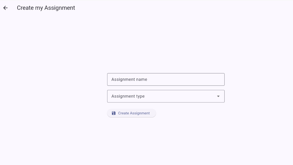 Creating a new assignment