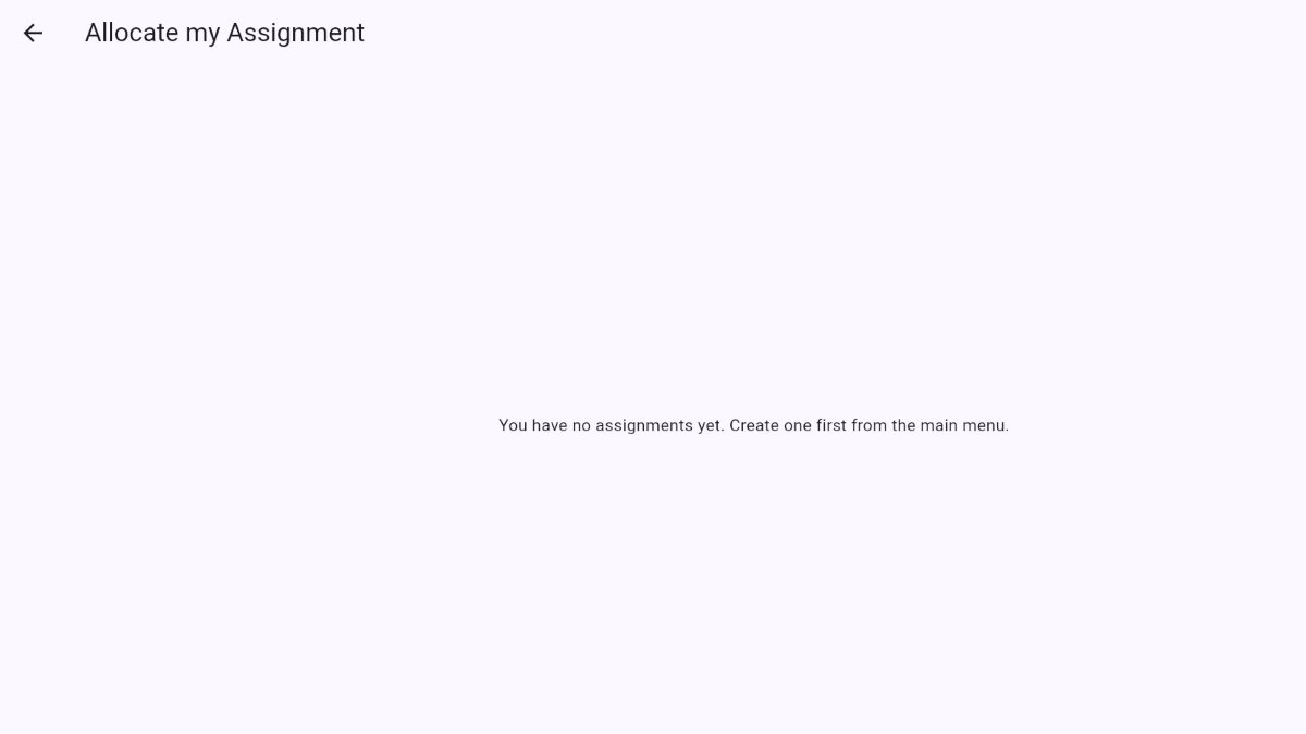 Allocating an assignment to a student